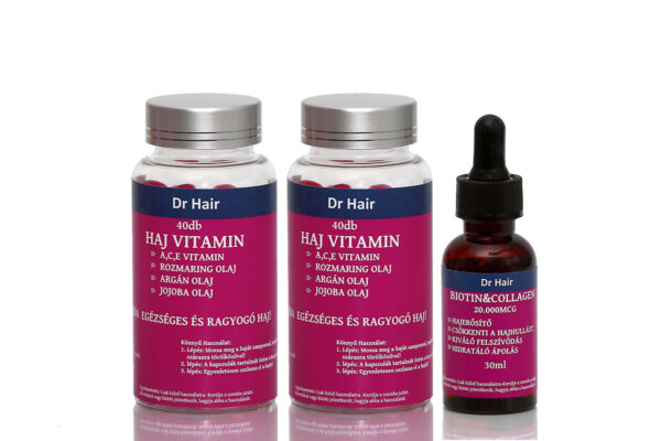 80db Hajregeneráló Hajvitamin +30ml Hajreősítő Biotin Collagénnel